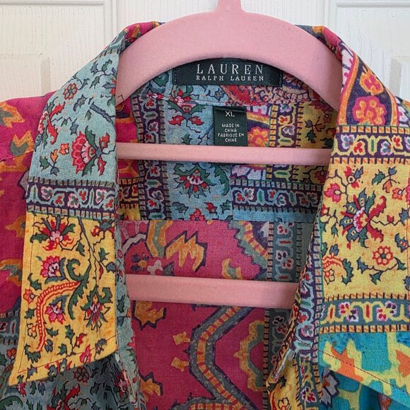 Lauren Ralph Lauren Paisley Print Ladies Blouse - Picture 3 of 4